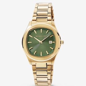 Michael Hill Gold Tone with Sun Ray Green Pattern Women's Watch